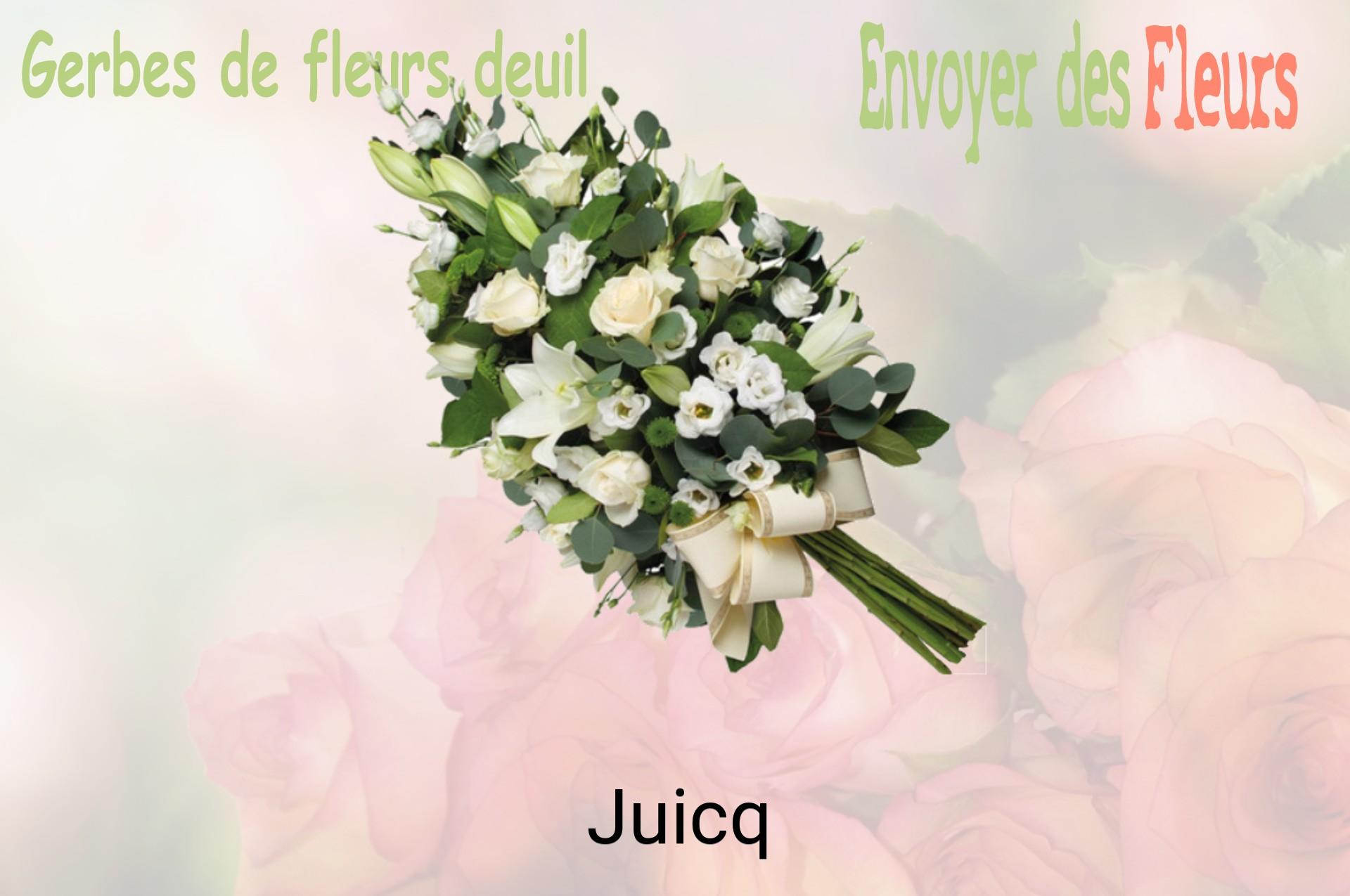 Gerbe de fleurs de deuil livrée à Juicq